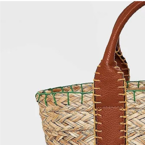 NWT Universal Thread Beige Straw Mini Tote Bag Purse - Picture 3 of 7